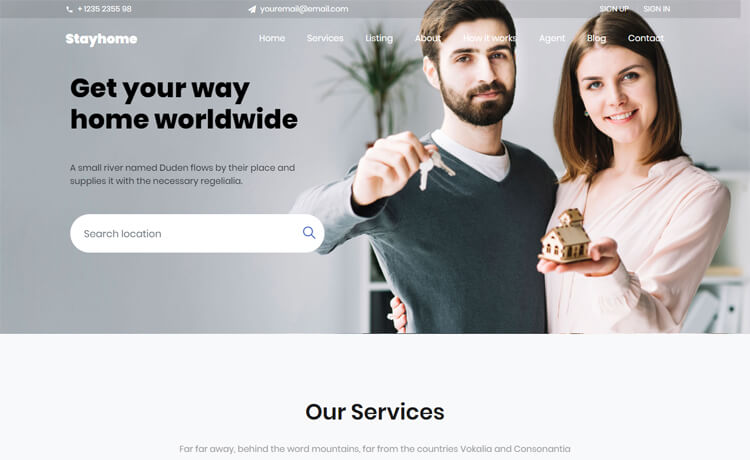 StayHome template preview
