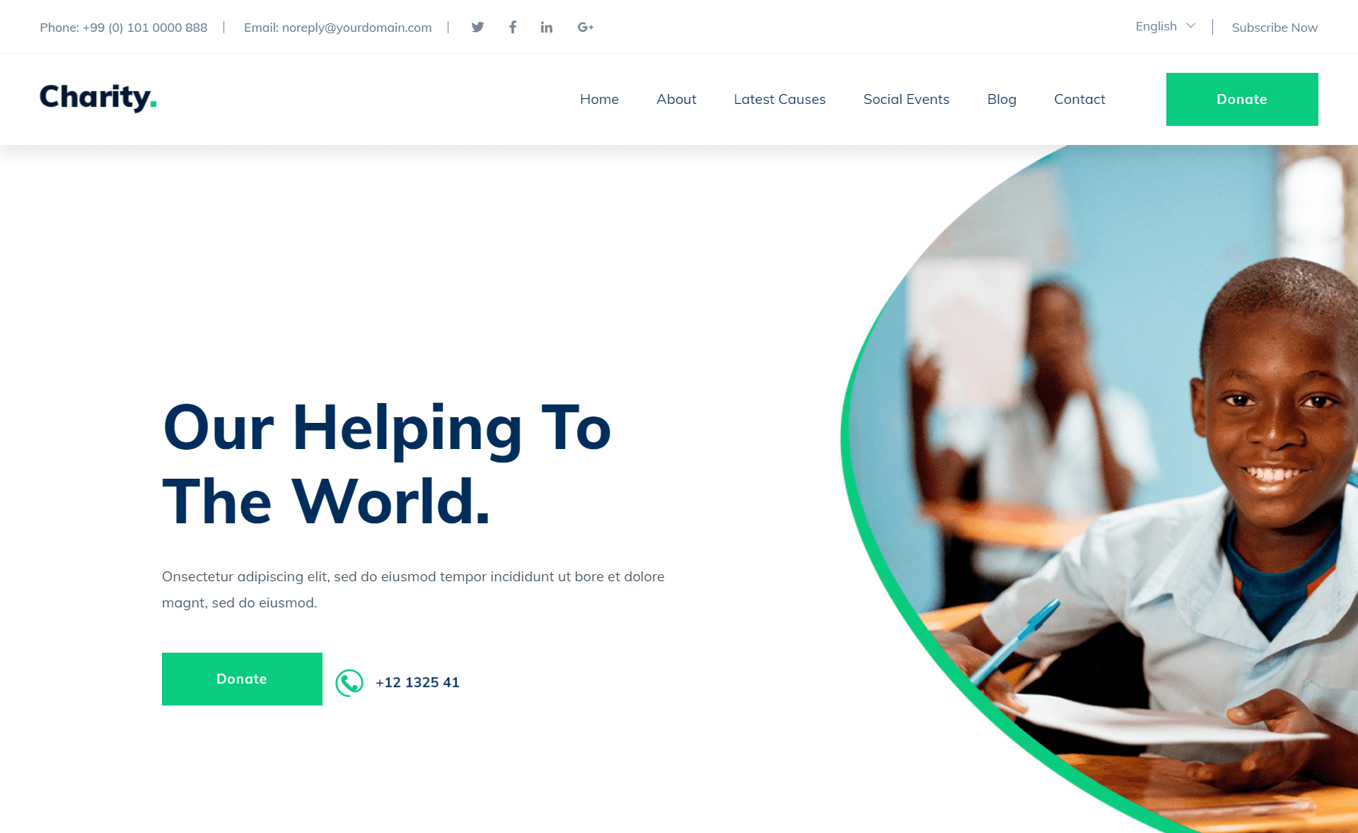 Charity template preview